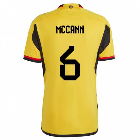 Kandiny Enfant Maillot Irlande Du Nord Charlie Mccann #6 Blanc Tenues Extérieur 24-26 T-Shirt