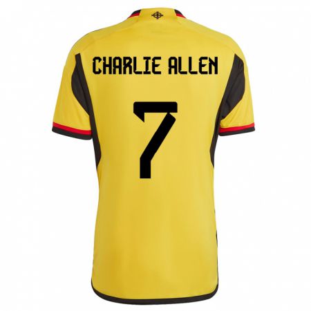 Kandiny Enfant Maillot Irlande Du Nord Charlie Allen #7 Blanc Tenues Extérieur 24-26 T-Shirt