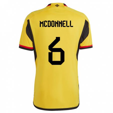 Kandiny Enfant Maillot Irlande Du Nord Jamie Mcdonnell #6 Blanc Tenues Extérieur 24-26 T-Shirt