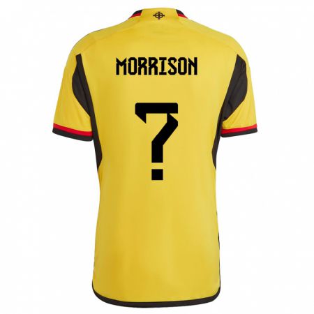 Kandiny Enfant Maillot Irlande Du Nord Kieran Morrison #0 Blanc Tenues Extérieur 24-26 T-Shirt