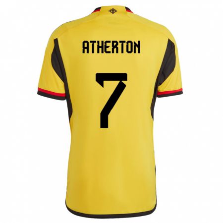 Kandiny Enfant Maillot Irlande Du Nord Chris Atherton #7 Blanc Tenues Extérieur 24-26 T-Shirt