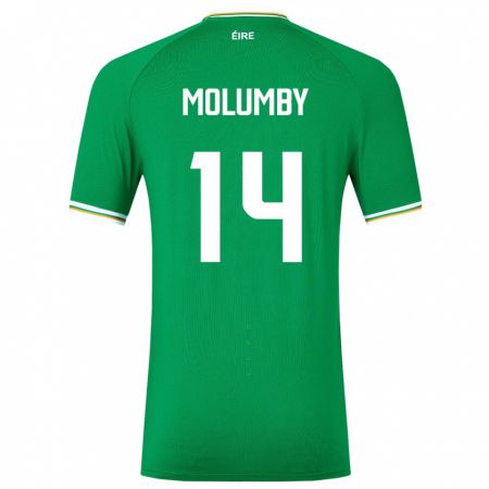 Kandiny Homme Maillot Irlande Jayson Molumby #14 Vert Tenues Domicile 24-26 T-Shirt