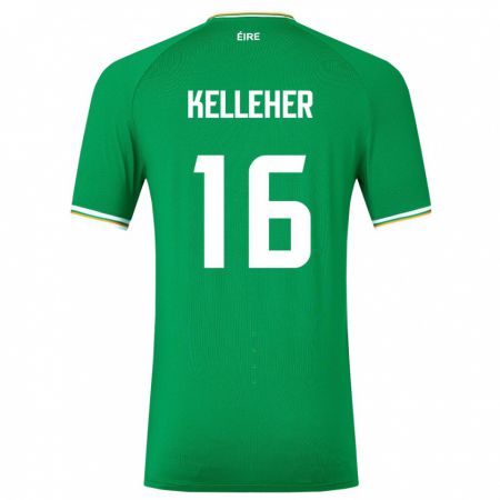 Kandiny Homme Maillot Irlande Caoimhín Kelleher #16 Vert Tenues Domicile 24-26 T-Shirt