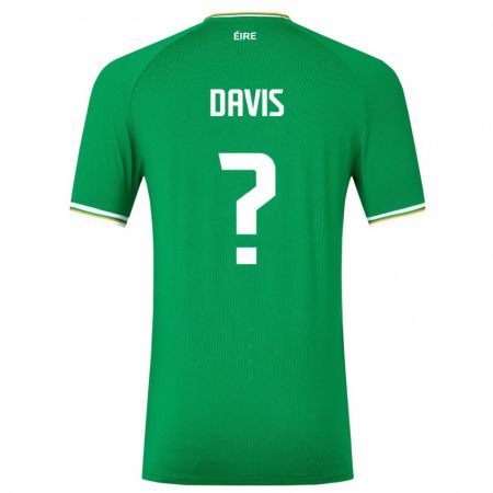 Kandiny Homme Maillot Irlande Warren Davis #0 Vert Tenues Domicile 24-26 T-Shirt