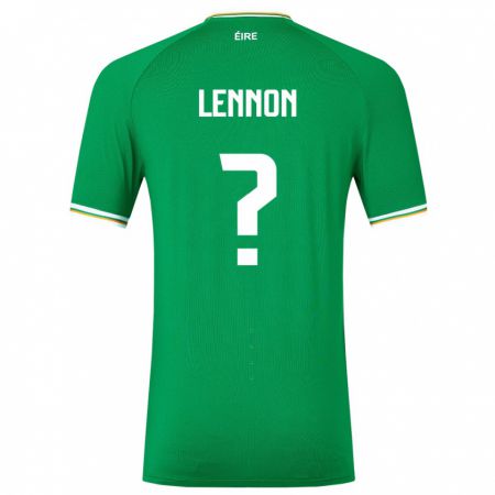 Kandiny Homme Maillot Irlande Adam Lennon #0 Vert Tenues Domicile 24-26 T-Shirt