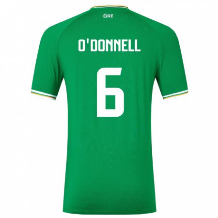 Kandiny Homme Maillot Irlande Luke O'donnell #6 Vert Tenues Domicile 24-26 T-Shirt