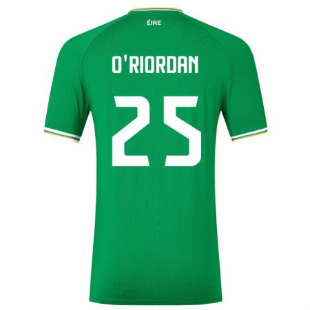 Kandiny Homme Maillot Irlande Claire O'riordan #25 Vert Tenues Domicile 24-26 T-Shirt