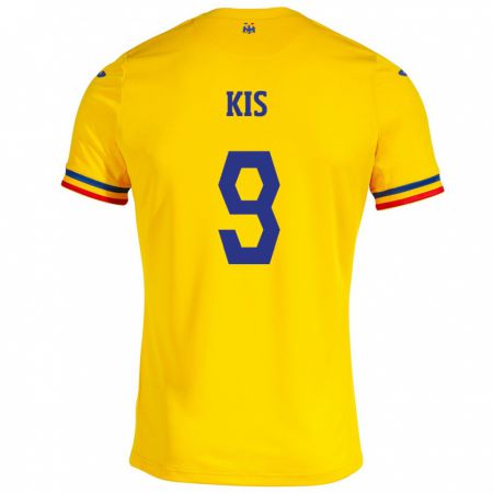 Kandiny Homme Maillot Roumanie Anita Kis #9 Jaune Tenues Domicile 24-26 T-Shirt