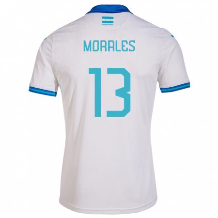 Kandiny Homme Maillot Honduras Maikol Morales #13 Blanc Tenues Domicile 24-26 T-Shirt