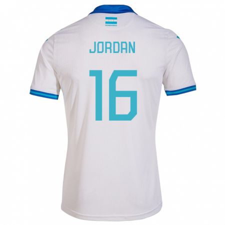 Kandiny Homme Maillot Honduras Jordan García #16 Blanc Tenues Domicile 24-26 T-Shirt