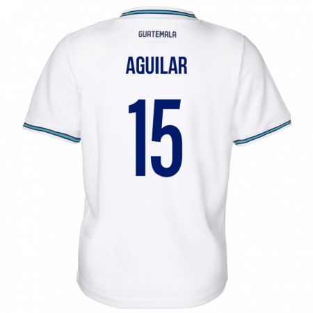 Kandiny Homme Maillot Guatemala Carlos Aguilar #15 Blanc Tenues Domicile 24-26 T-Shirt