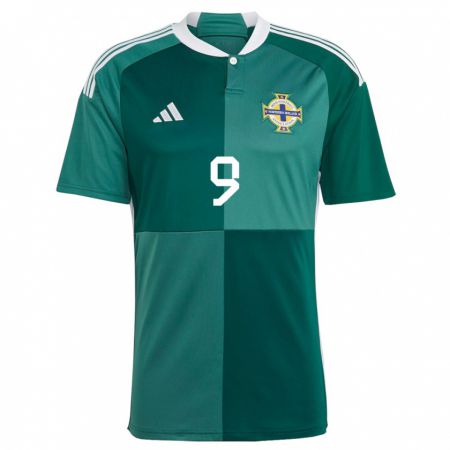 Kandiny Homme Maillot Irlande Du Nord Conor Washington #9 Vert Tenues Domicile 24-26 T-Shirt