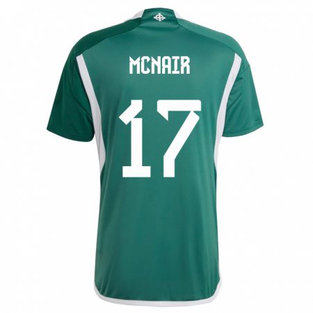 Kandiny Homme Maillot Irlande Du Nord Paddy Mcnair #17 Vert Tenues Domicile 24-26 T-Shirt
