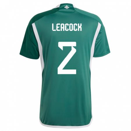 Kandiny Homme Maillot Irlande Du Nord Callum Leacock #2 Vert Tenues Domicile 24-26 T-Shirt