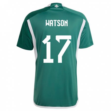 Kandiny Homme Maillot Irlande Du Nord Alex Watson #17 Vert Tenues Domicile 24-26 T-Shirt