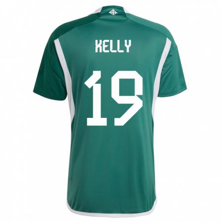 Kandiny Homme Maillot Irlande Du Nord Oscar Kelly #19 Vert Tenues Domicile 24-26 T-Shirt