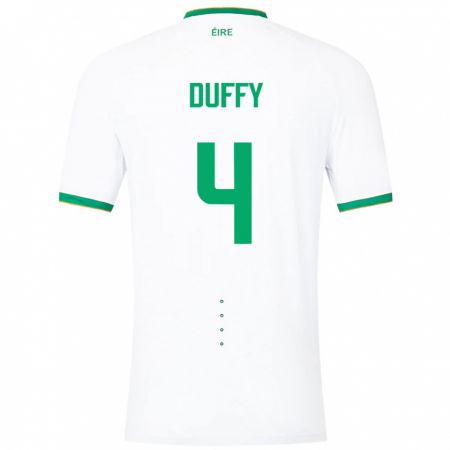 Kandiny Homme Maillot Irlande Shane Duffy #4 Blanc Tenues Extérieur 24-26 T-Shirt