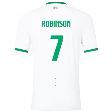 Kandiny Homme Maillot Irlande Callum Robinson #7 Blanc Tenues Extérieur 24-26 T-Shirt