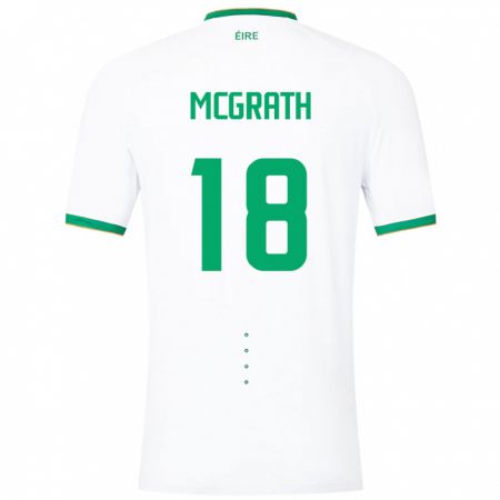 Kandiny Homme Maillot Irlande Jamie Mcgrath #18 Blanc Tenues Extérieur 24-26 T-Shirt