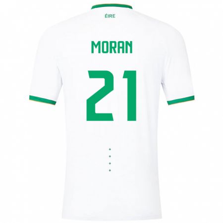 Kandiny Homme Maillot Irlande Andy Moran #21 Blanc Tenues Extérieur 24-26 T-Shirt