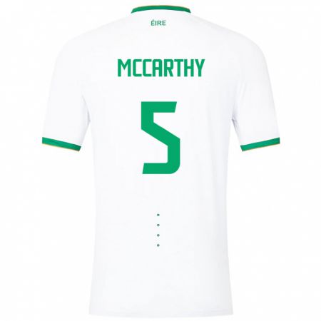 Kandiny Homme Maillot Irlande Taylor Mccarthy #5 Blanc Tenues Extérieur 24-26 T-Shirt