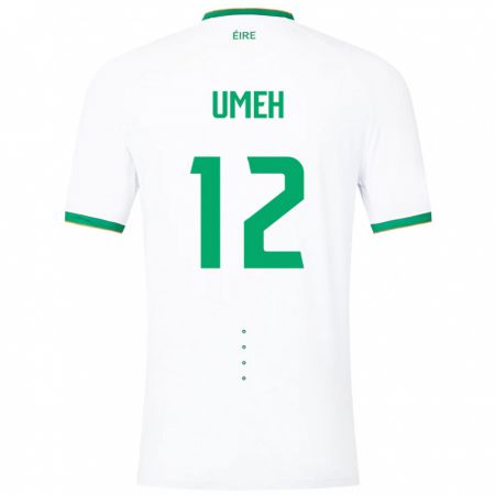 Kandiny Homme Maillot Irlande Jaden Umeh #12 Blanc Tenues Extérieur 24-26 T-Shirt