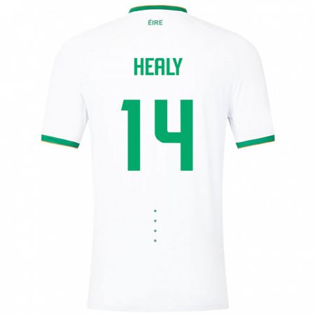 Kandiny Homme Maillot Irlande Freya Healy #14 Blanc Tenues Extérieur 24-26 T-Shirt