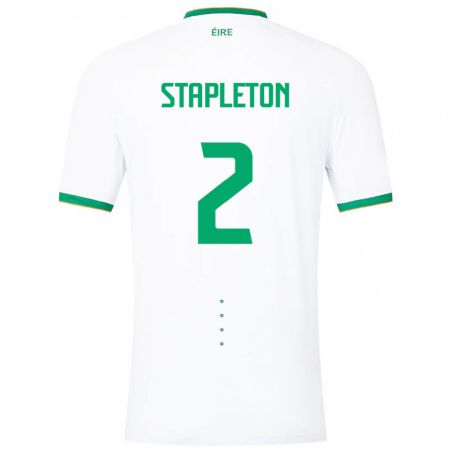 Kandiny Homme Maillot Irlande Jessie Stapleton #2 Blanc Tenues Extérieur 24-26 T-Shirt