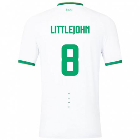 Kandiny Homme Maillot Irlande Ruesha Littlejohn #8 Blanc Tenues Extérieur 24-26 T-Shirt