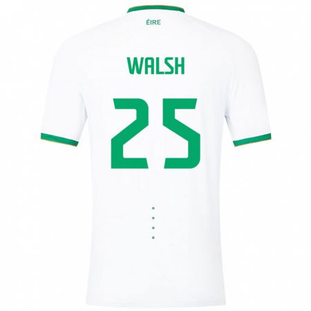 Kandiny Homme Maillot Irlande Megan Walsh #25 Blanc Tenues Extérieur 24-26 T-Shirt