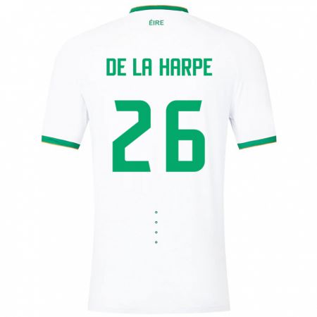 Kandiny Homme Maillot Irlande Deborah-Anne De La Harpe #26 Blanc Tenues Extérieur 24-26 T-Shirt