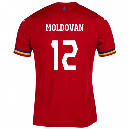 Kandiny Homme Maillot Roumanie Horaţiu Moldovan #12 Rouge Tenues Extérieur 24-26 T-Shirt