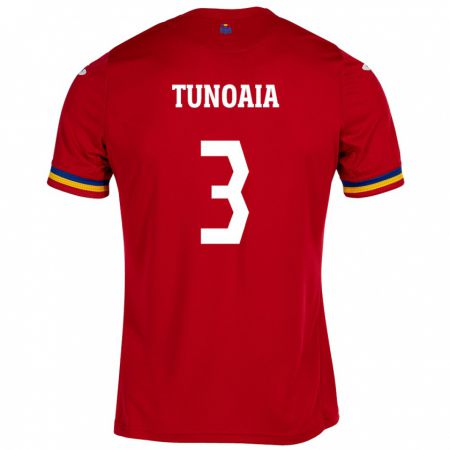 Kandiny Homme Maillot Roumanie Alexandra Tunoaia #3 Rouge Tenues Extérieur 24-26 T-Shirt