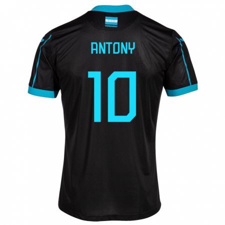 Kandiny Homme Maillot Honduras Antony García #10 Noir Tenues Extérieur 24-26 T-Shirt