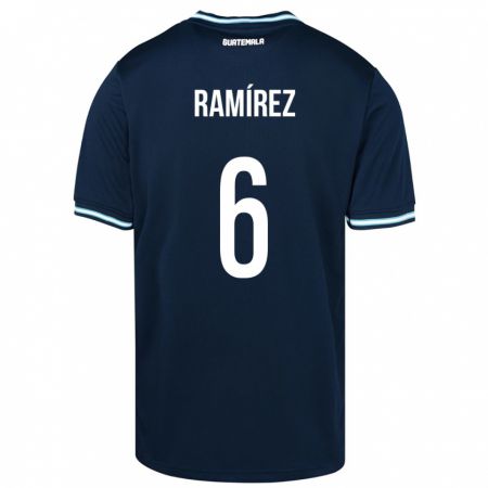 Kandiny Homme Maillot Guatemala Kevin Ramírez #6 Bleu Tenues Extérieur 24-26 T-Shirt