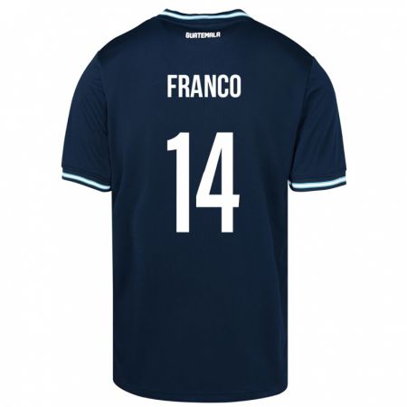 Kandiny Homme Maillot Guatemala Jonathan Franco #14 Bleu Tenues Extérieur 24-26 T-Shirt