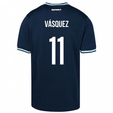Kandiny Homme Maillot Guatemala Gabino Vásquez #11 Bleu Tenues Extérieur 24-26 T-Shirt