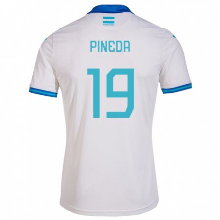 Kandiny Femme Maillot Honduras Carlos Pineda #19 Blanc Tenues Domicile 24-26 T-Shirt