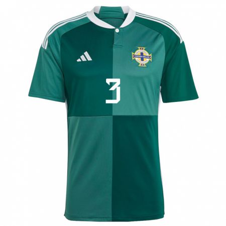 Kandiny Femme Maillot Irlande Du Nord Aaron Donnelly #3 Vert Tenues Domicile 24-26 T-Shirt