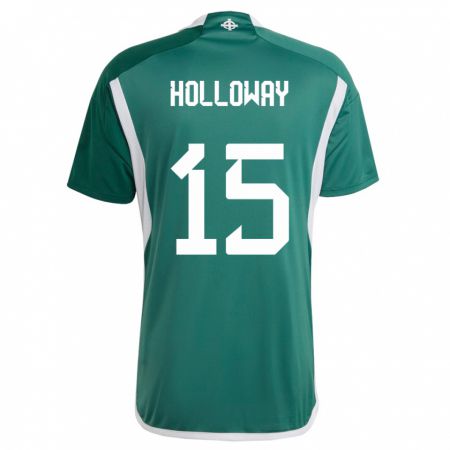 Kandiny Femme Maillot Irlande Du Nord Rebecca Holloway #15 Vert Tenues Domicile 24-26 T-Shirt