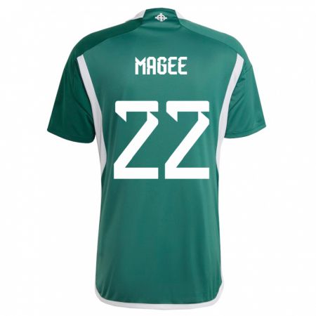 Kandiny Femme Maillot Irlande Du Nord Abbie Magee #22 Vert Tenues Domicile 24-26 T-Shirt