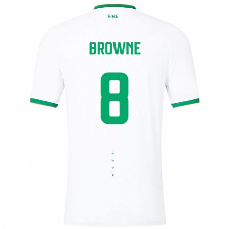 Kandiny Femme Maillot Irlande Alan Browne #8 Blanc Tenues Extérieur 24-26 T-Shirt