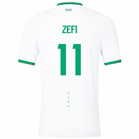 Kandiny Femme Maillot Irlande Kevin Zefi #11 Blanc Tenues Extérieur 24-26 T-Shirt