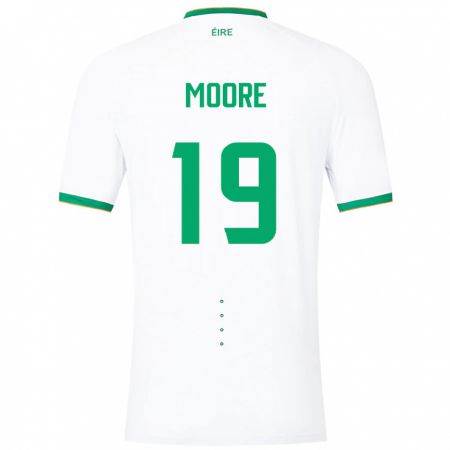Kandiny Femme Maillot Irlande Sean Moore #19 Blanc Tenues Extérieur 24-26 T-Shirt