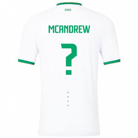 Kandiny Femme Maillot Irlande Niall Mcandrew #0 Blanc Tenues Extérieur 24-26 T-Shirt