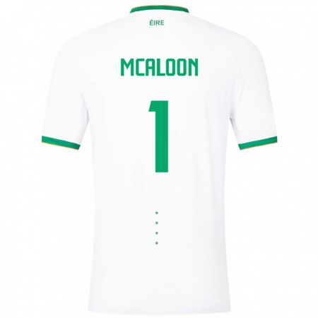 Kandiny Femme Maillot Irlande Naoisha Mcaloon #1 Blanc Tenues Extérieur 24-26 T-Shirt
