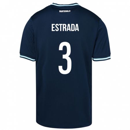 Kandiny Femme Maillot Guatemala Carlos Estrada #3 Bleu Tenues Extérieur 24-26 T-Shirt
