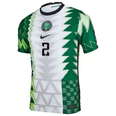 Homme Équipe Du Nigeria De Football Maillot Ola Aina #2 Tenues Domicile Vert Blanc 2021