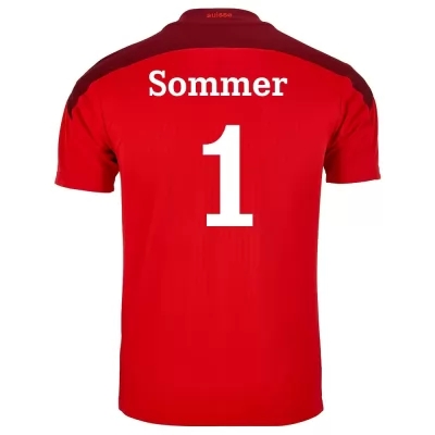 Enfant Équipe De Suisse De Football Maillot Yann Sommer #1 Tenues Domicile Rouge 2021