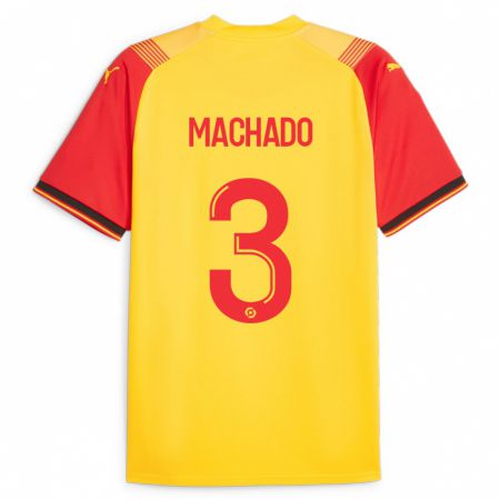 Kandiny Enfant Maillot Deiver Machado #3 Jaune Tenues Domicile 2023/24 T-Shirt